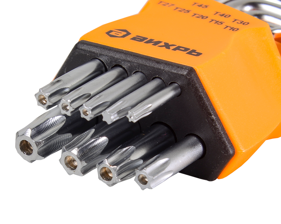 Набор ключей имбусовых Torx, 9 шт, T10-T50 Вихрь 73/6/5/12