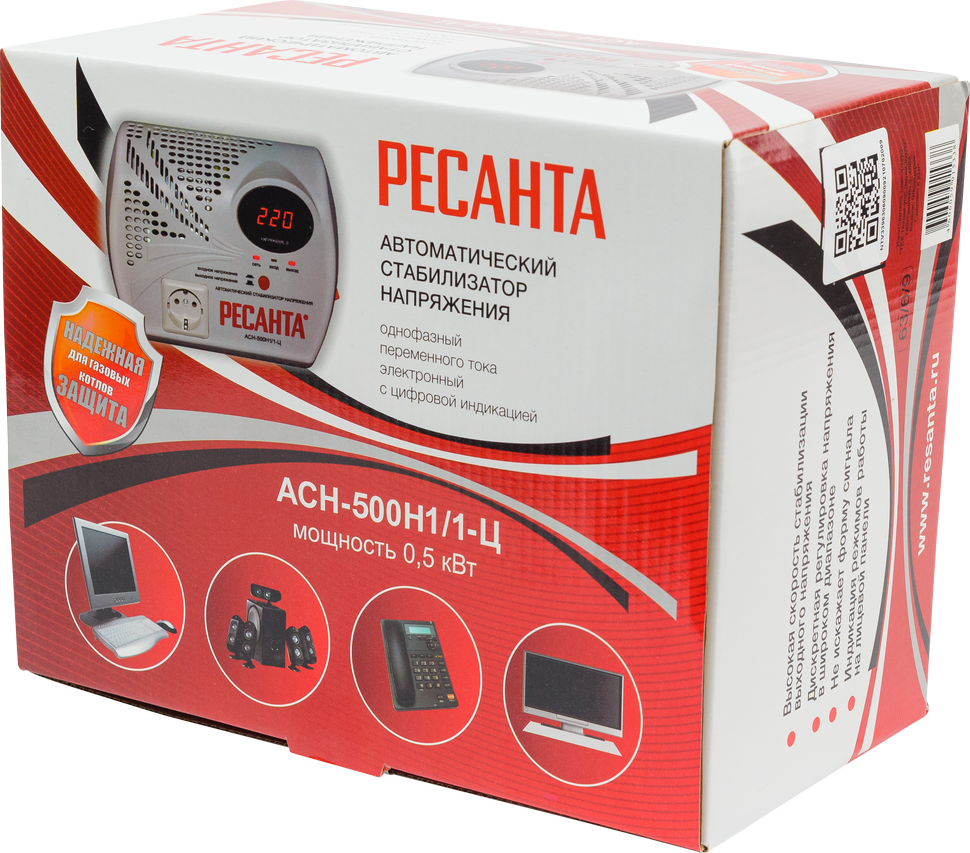 Стабилизатор АСН- 500Н1/1-Ц (АСН-500Н/1-Ц) Ресанта 63/6/9