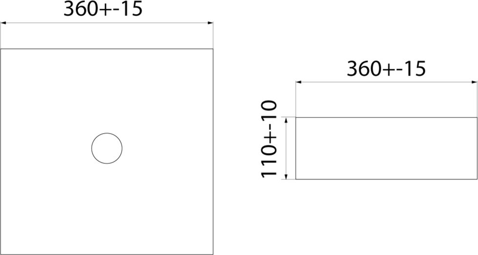 Умывальник накладной IDDIS 360*360*110 мм Slide SLIWS01i27