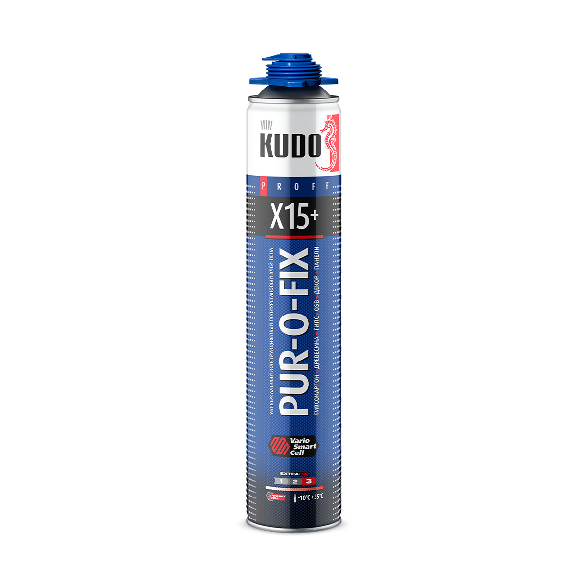Клей-пена профессиональная универсальная Kudo Pur-o-fix X15+, 1000 мл