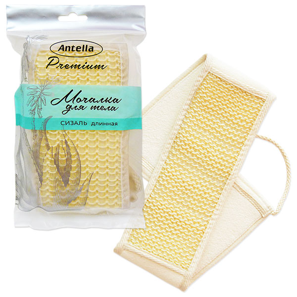 мочалка для тела СИЗАЛЬ длинная 10*80см Antella Premium