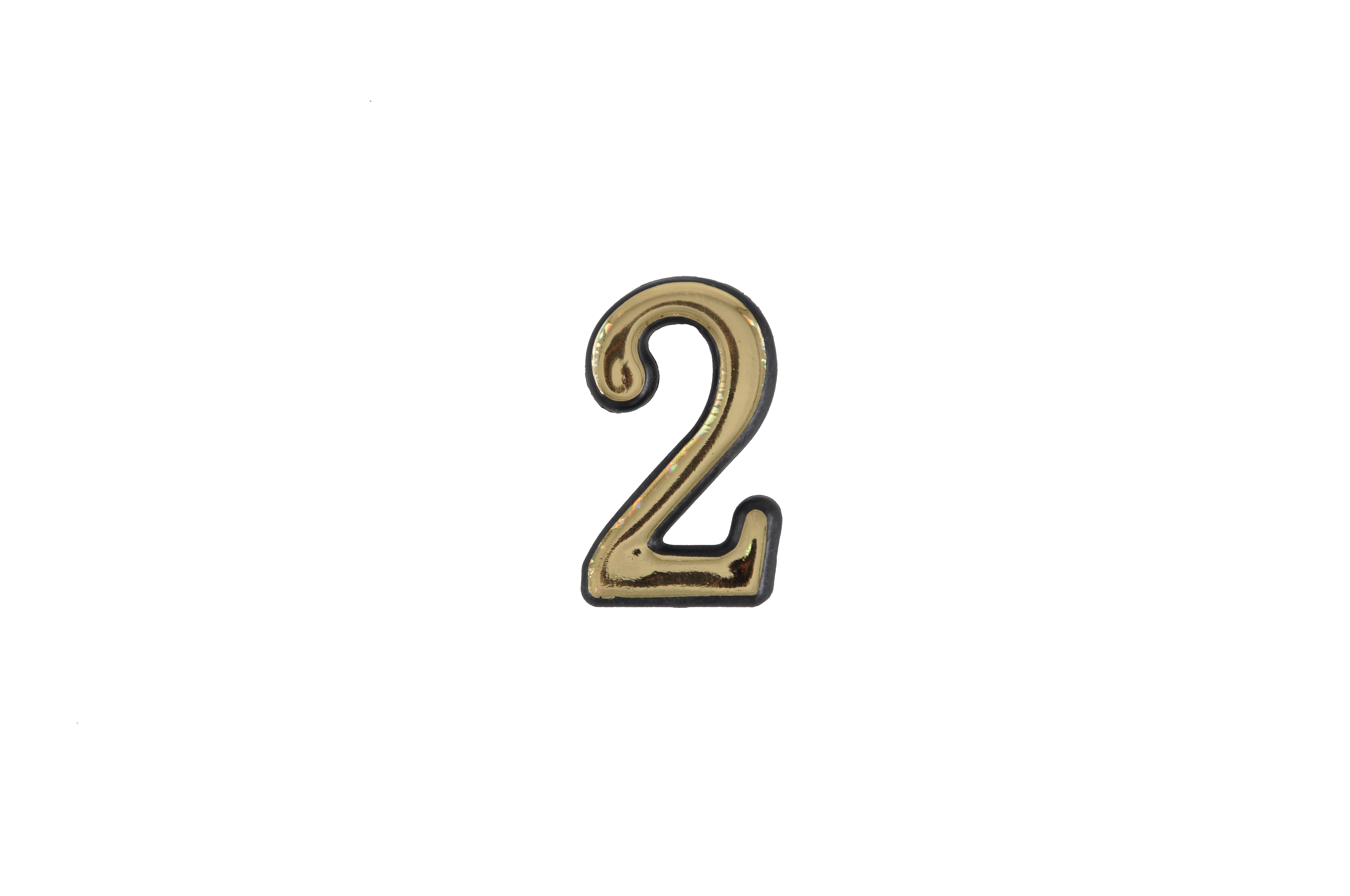 Цифра дверная АЛЛЮР пластик "2" золото 