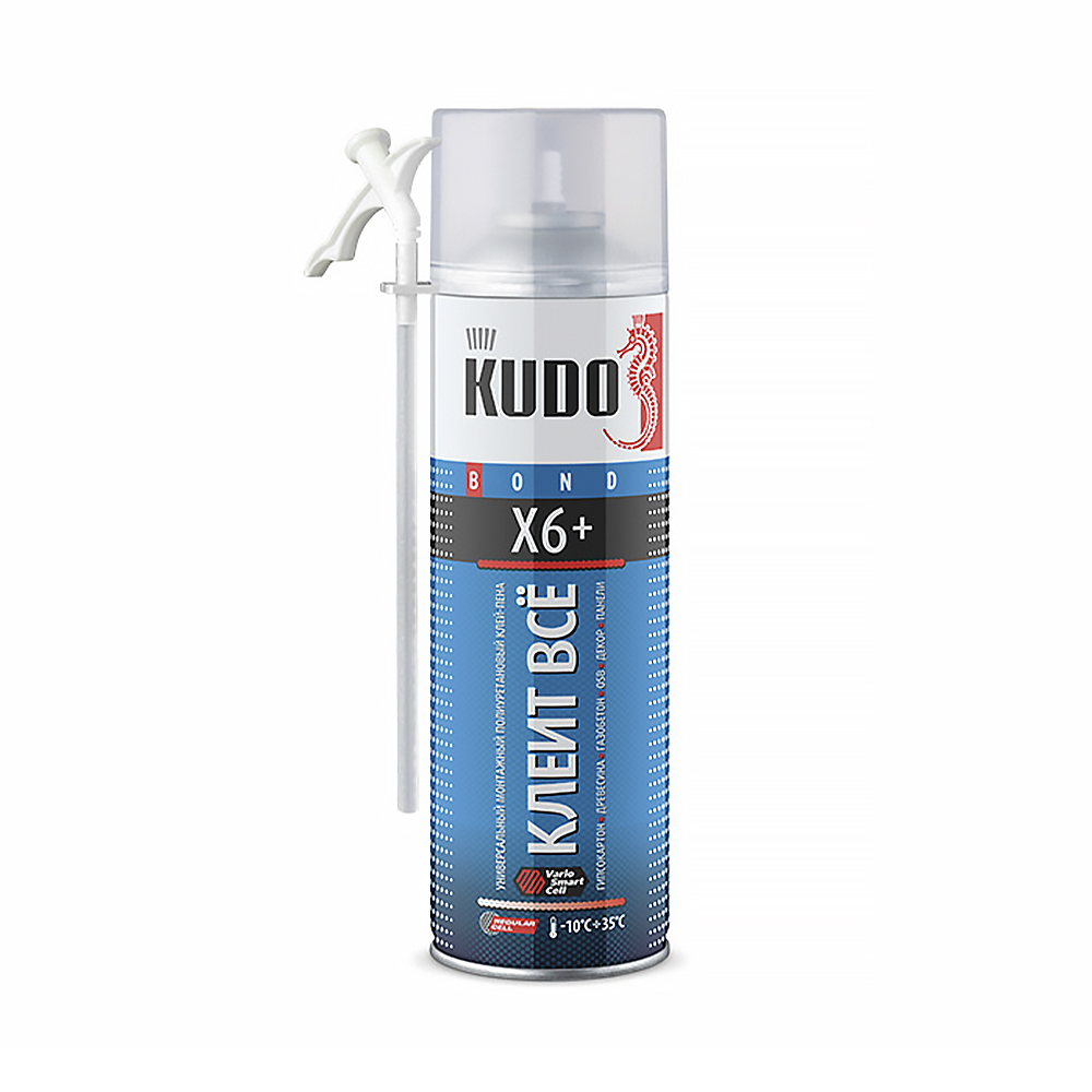 Клей-пена бытовая универсальная Kudo Х6+ «Клеит все», 650 мл
