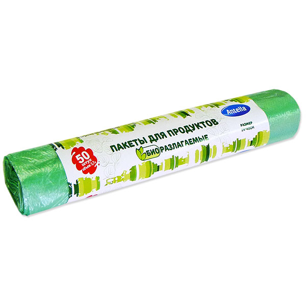 пакеты для продуктов 3,7л/50шт/bio-HDPE/7мкм биоразлагаемые Антелла