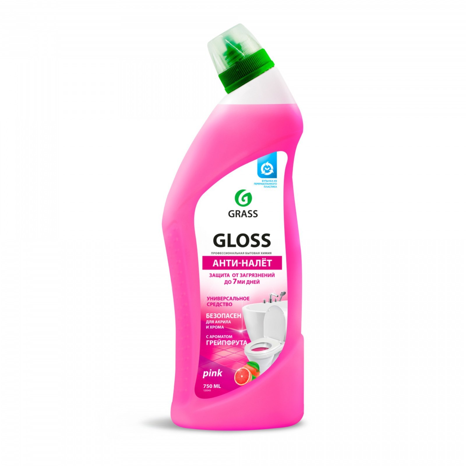 Чистящий гель для ванны и туалета "Gloss pink", 750 мл