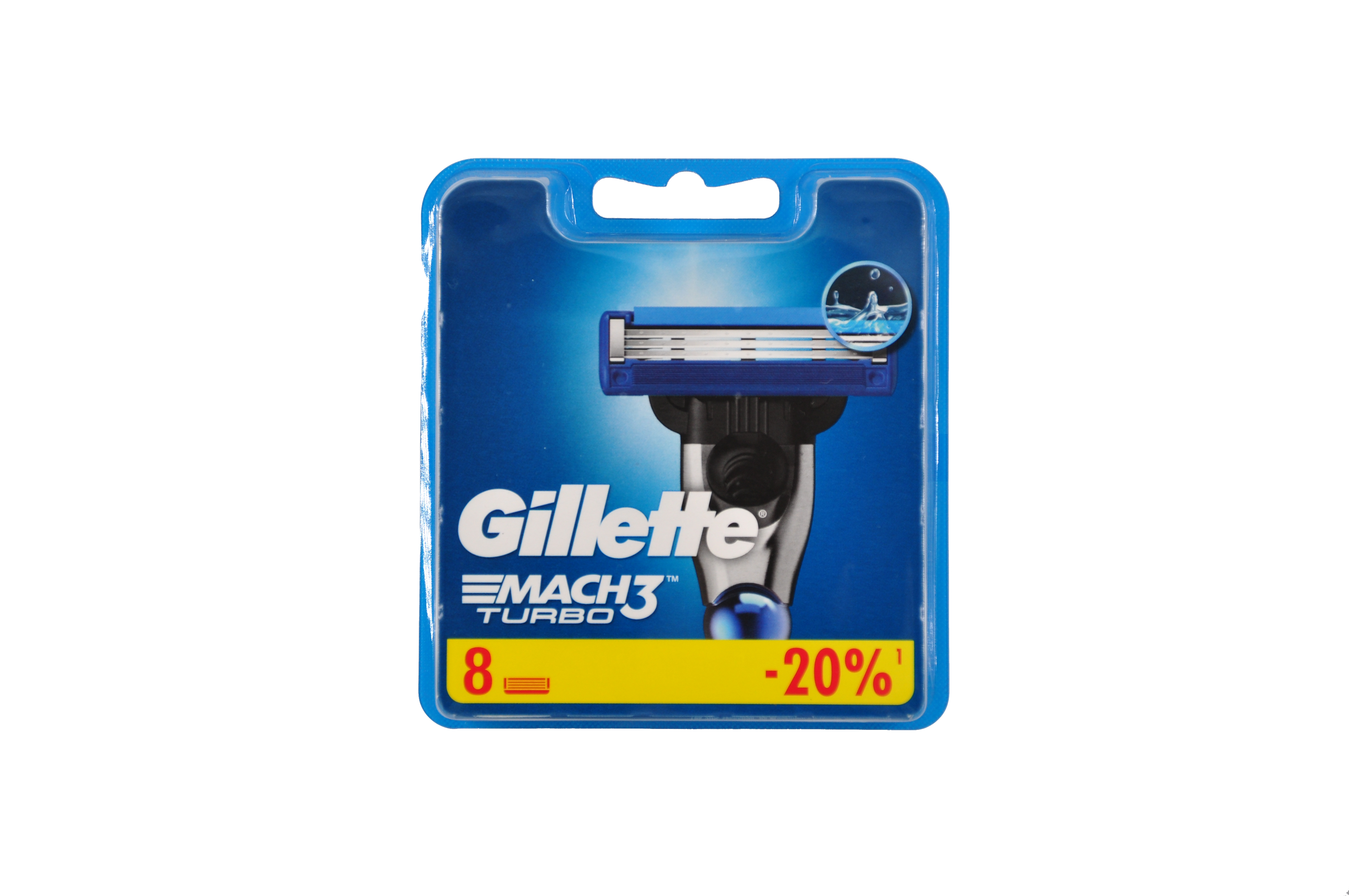 GILLETTE MACH3 Turbo Сменные кассеты для бритья 8шт Red