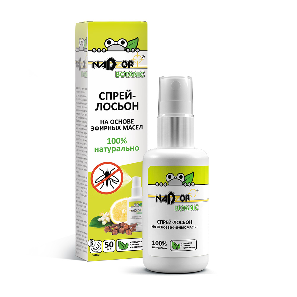 Спрей-лосьон на основе эфирных масел (гвоздика, лимон, цитронелла) Nadzor Botanic