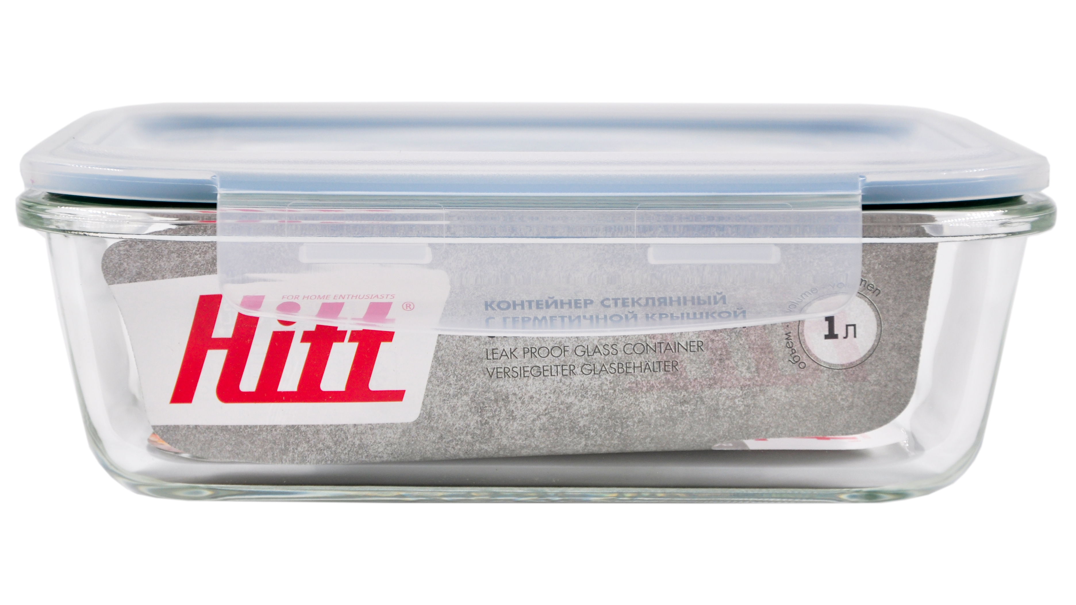 Контейнер для продуктов HITT 1,0л боросиликат. стекло с гермет. пласт. кр.