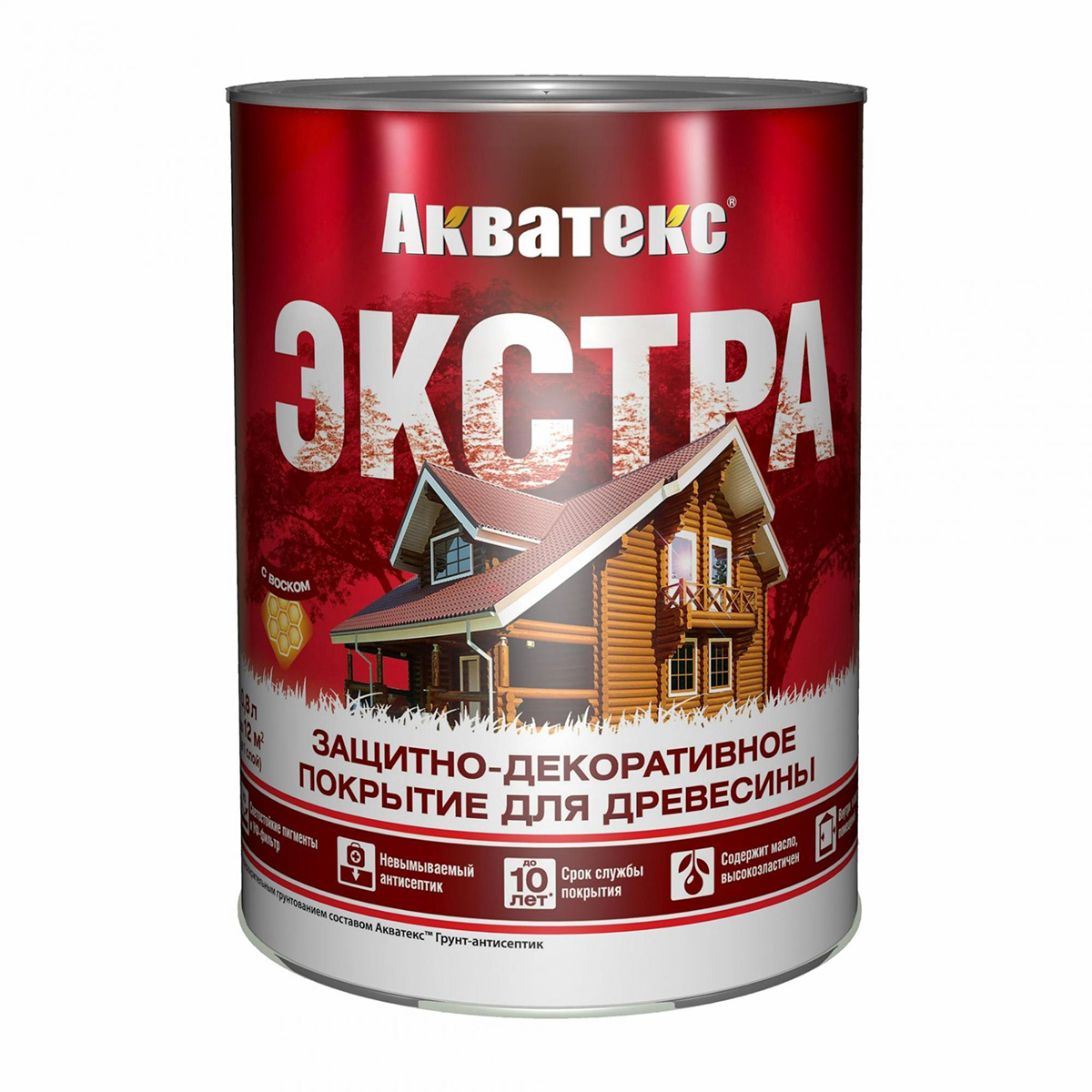 Защитно-декоративное покрытие для дерева Акватекс Экстра, полуглянцевое, 0,8 л, орех