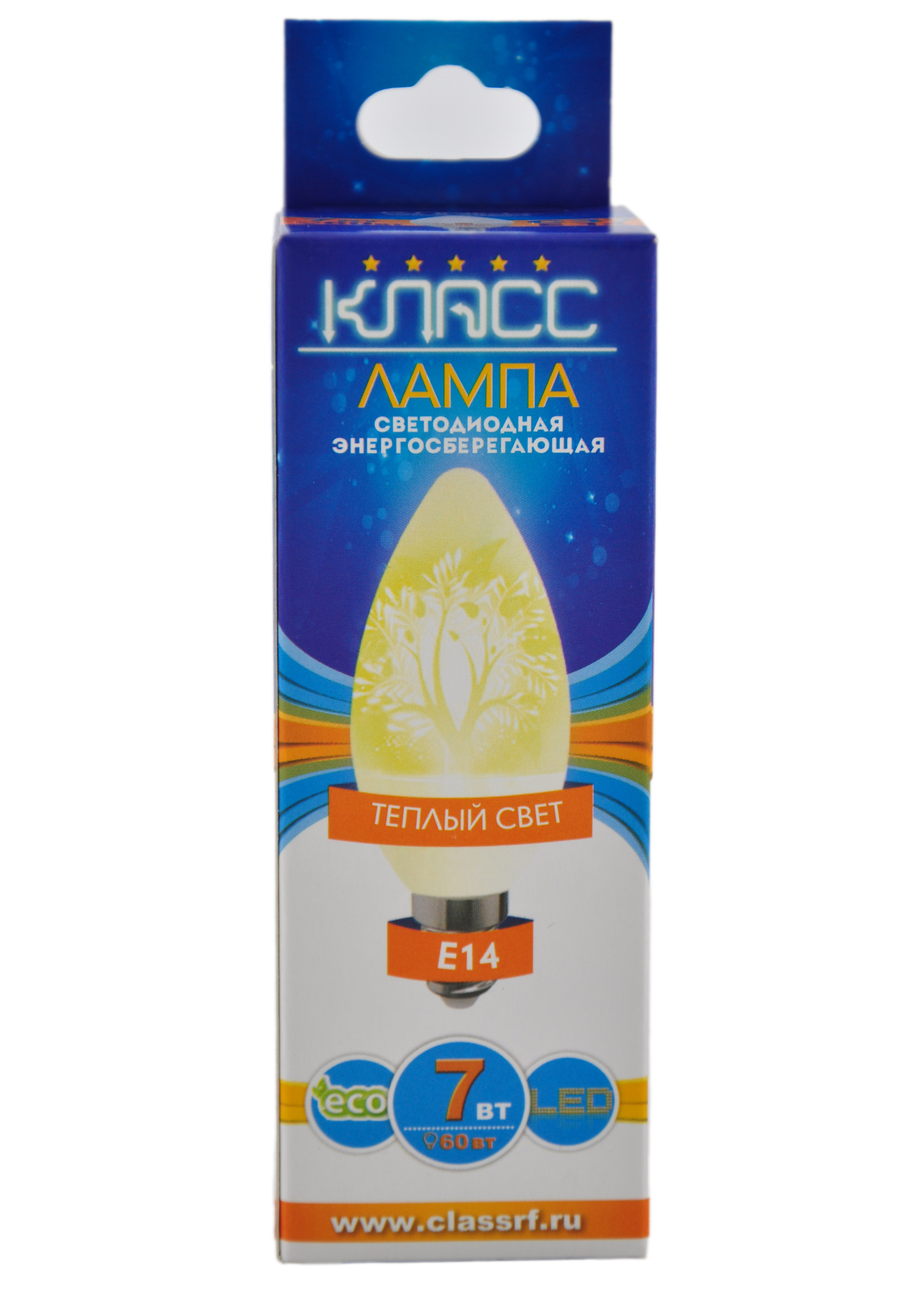 Светодиодная(LED)Лампа Класс-C37-07W/3000/E14свеча