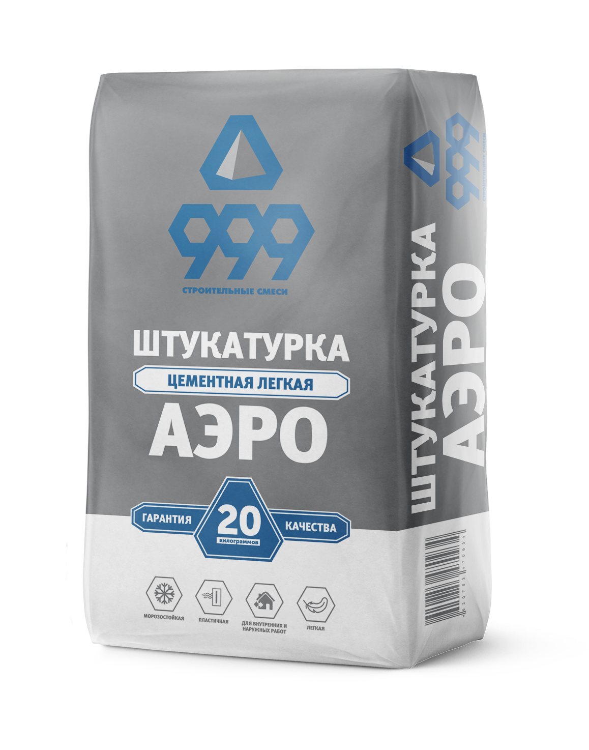 Штукатурка, смесь цементная штукатурная Аэро 20 кг