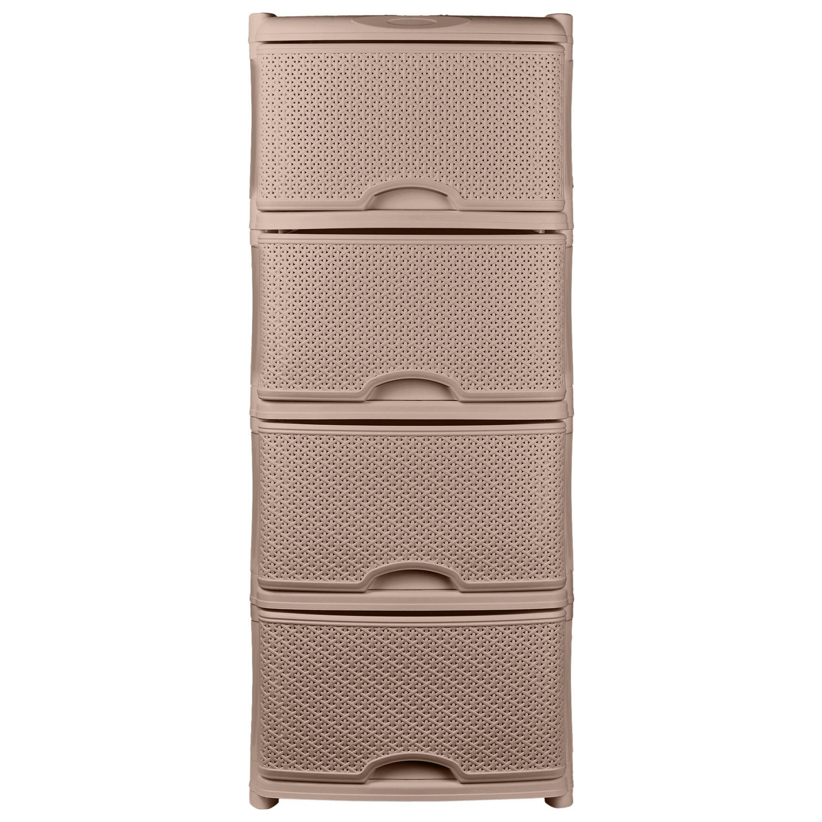Комод Keeplex Rattan, четырехсекционный, 48х41х94.5 см, морской песок
