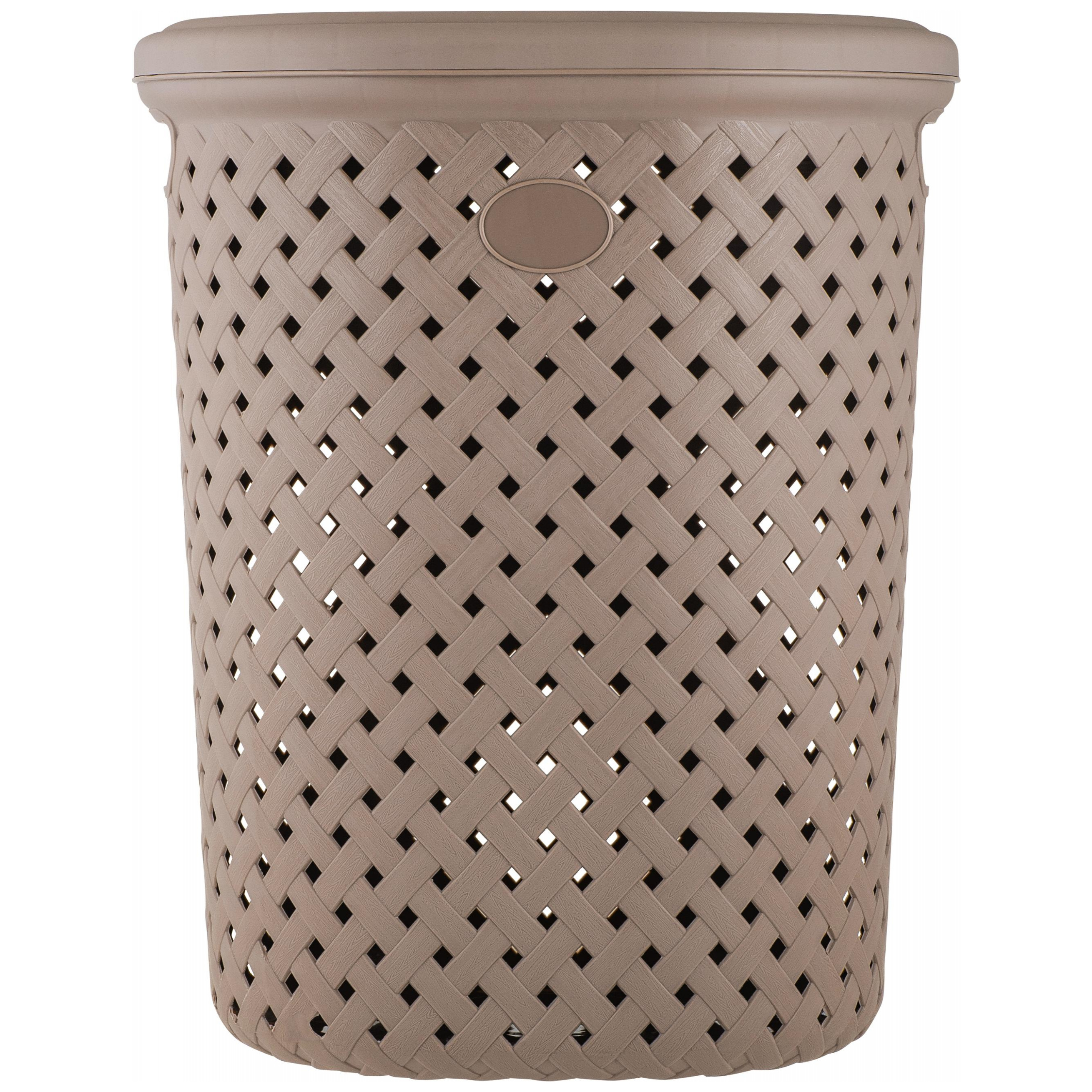 Корзина для белья Plast Team Rattan, 42 л, 415х330х510 мм, шоколадный мокко