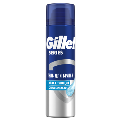 Гель для бритья GILLETTE TGS Moisturizing (увлажняющий) с маслом какао 200 мл