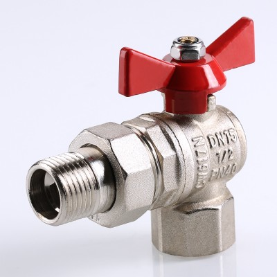 Кран шаровой Valtec BASE угловой с полусгоном 3/4" вн.-нар.