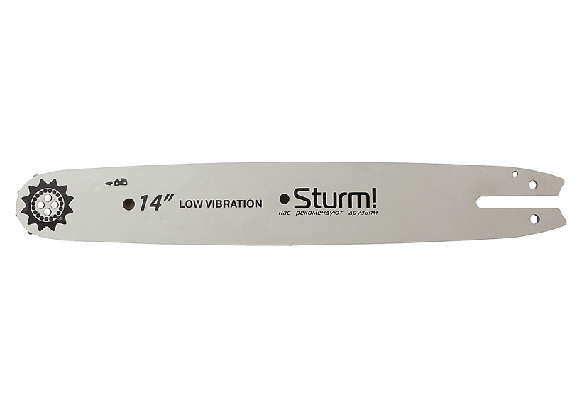 Пильная шина 14" Sturm! паз 1,3мм, 3/8", 50 зв, хвостовик St