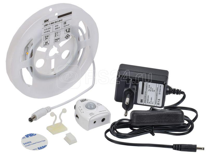 Комплект светодиодной подсветки Сделай сам DIY (лента LED 1.2м LSR-2835WW60-4.8-IP20-12В + драйвер + датчик движения) IEK 2LSR1-1-060-20-1-D12-S3