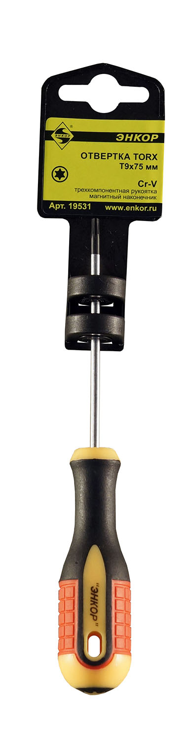 Отвертка Torx T9х75 мм Энкор