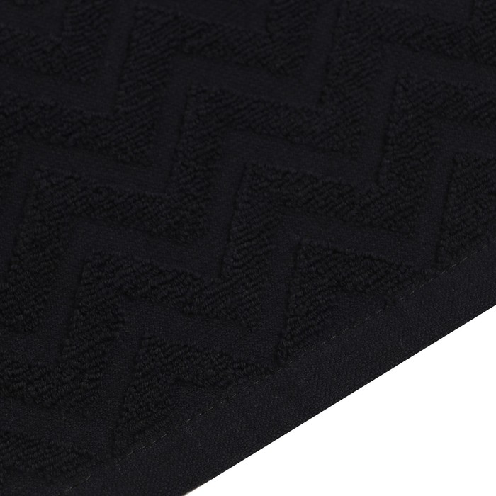Полотенце махровое LoveLife "Zig-Zag" 30*60 см, черный,100% хл, 450 гр/м2