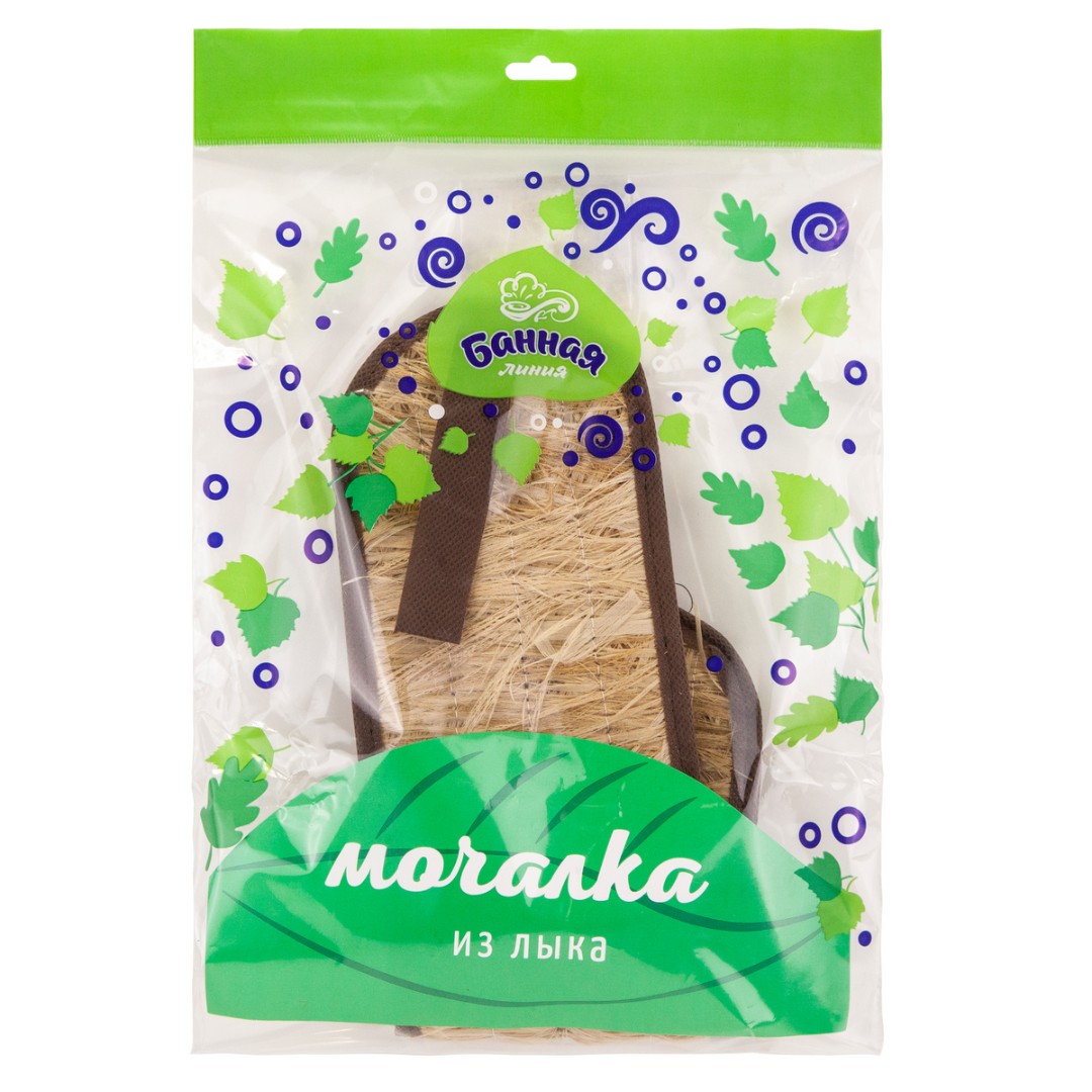 Мочалка лыковая с ручками 70/43х12х0,8см, БАННАЯ ЛИНИЯ™