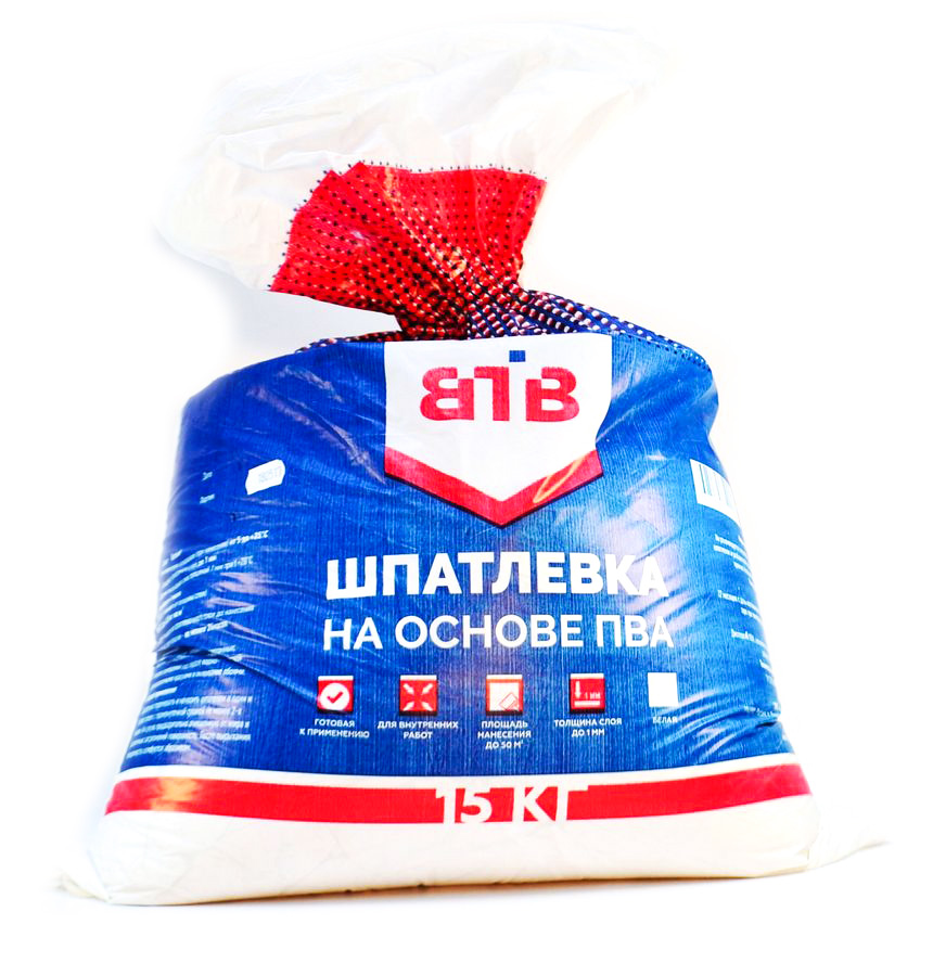 Шпатлевка ВТВ на ПВА, 15 кг, пакет