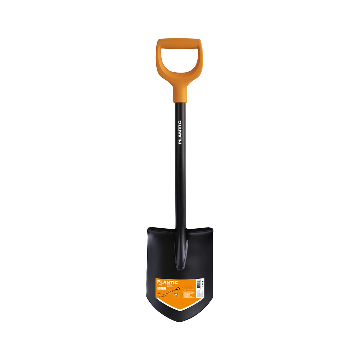 Лопата штыковая укороченная Plantic by Fiskars Terra, с черенком и ручкой, 810 мм