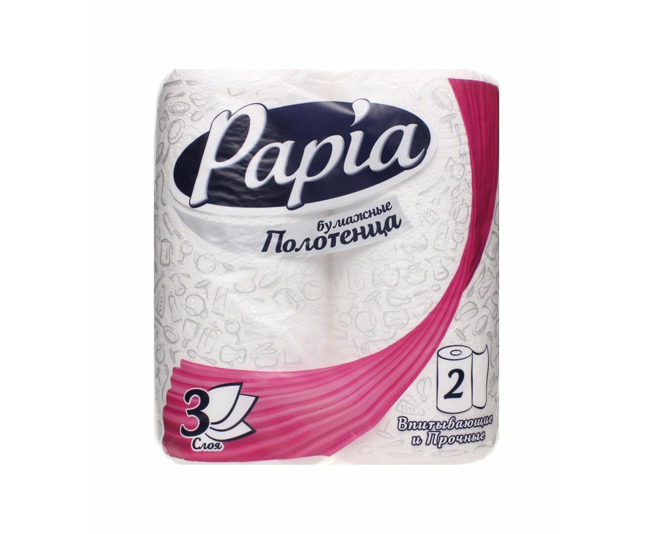 Полотенца бумаж.Papia Декор 2 рул.3-х.сл.