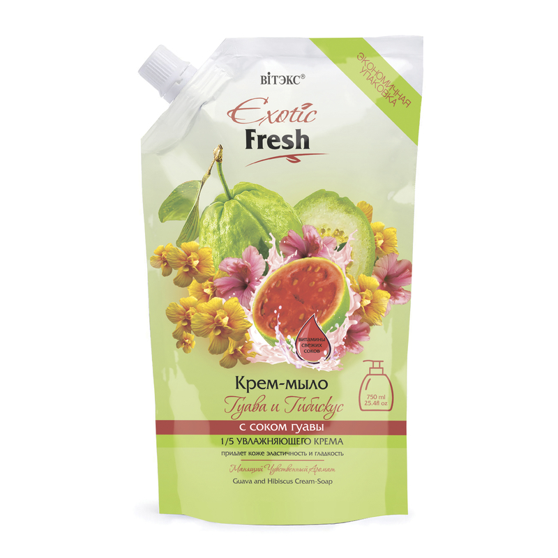 Biтэкс Exotic Fresh Крем-мыло Гуава и Гибискус 750мл дой-пак