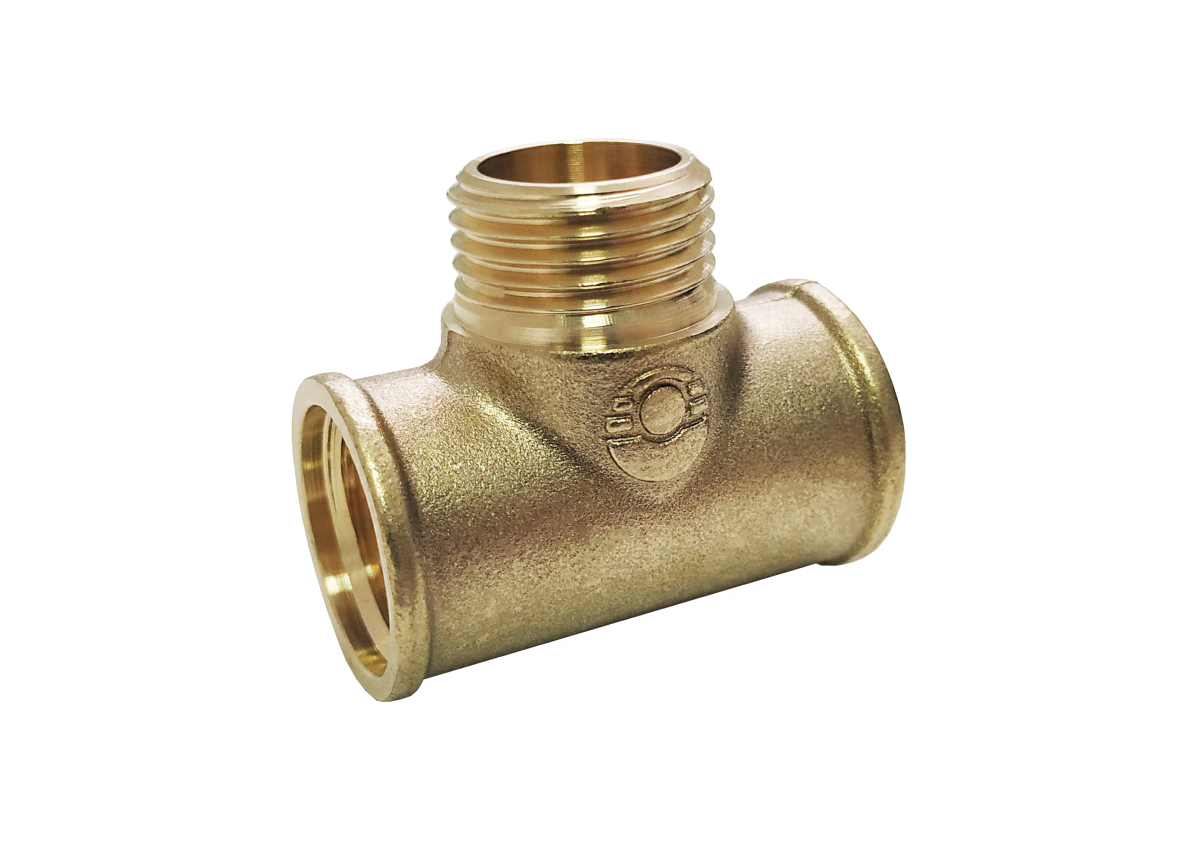 Тройник с переходом на наружную резьбу VALFEX ВР3/4"-ВР3/4"-НР1/2"