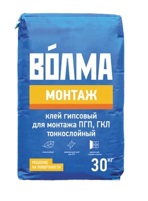 Смесь сухая клеевая на гипсовом вяжущем "ВОЛМА-Монтаж", 30 кг