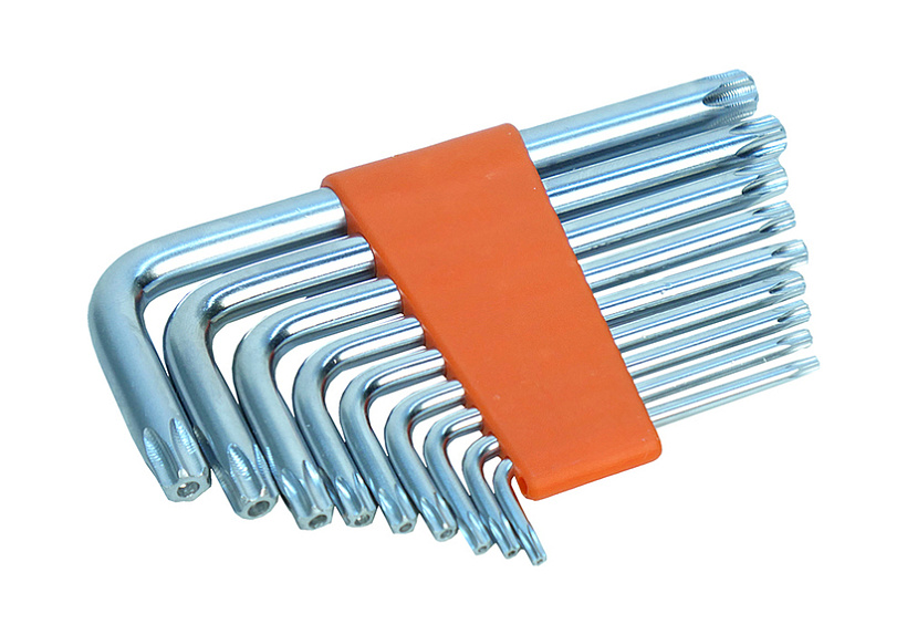 Набор ключей TORX Cr-V 9шт., T10-T50, короткие, ПЛАСТИКОВЫЙ КЕЙС Sturm!