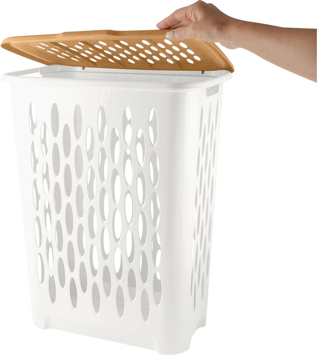 Корзина для белья Keeplex Wood с откидной крышкой 37л 42,2х29х51,5см