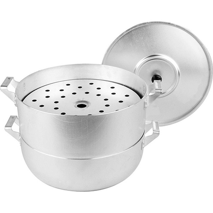 Мантоварка алюм. SCOVO Эконом, 4,5л., 3 яруса, D260мм., крышка и ручки алюм., серебристый  4