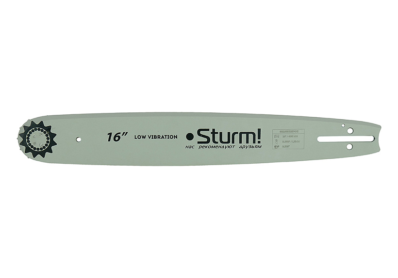 Пильная шина 16" Sturm! паз 1,5мм, 0,325", 66 зв,хвостовик POH (OREGON K095/A095)