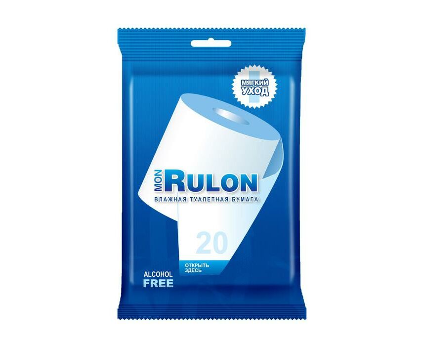 Бумага туал. влажная Mon Rulon №20 с пластиковым клапаном *1/72
