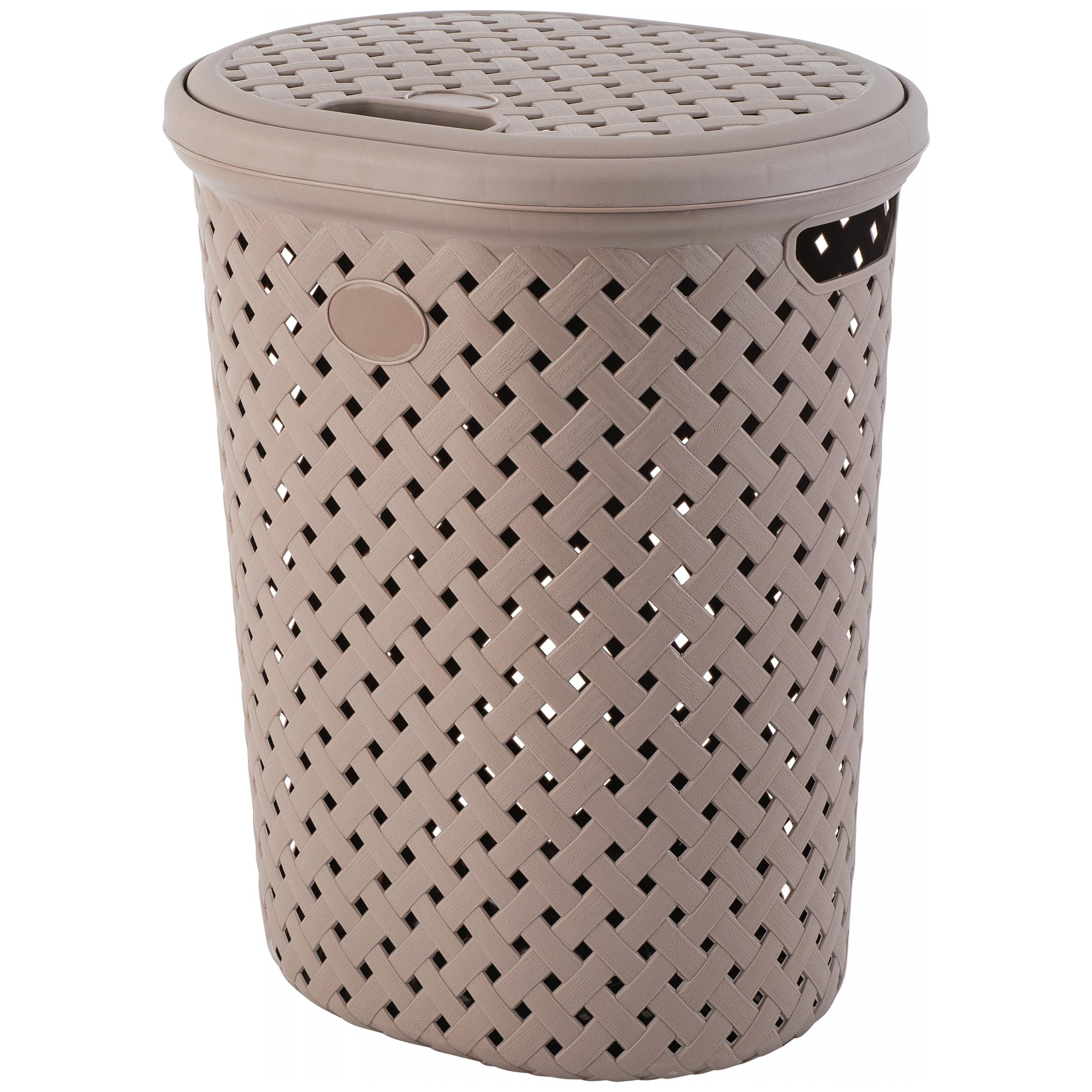 Корзина для белья Plast Team Rattan, 42 л, 415х330х510 мм, шоколадный мокко