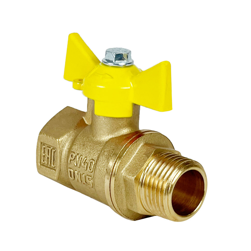 Кран шаровой для ГАЗА 3/4" ВР/НР ручка-бабочка, латунь, VALFEX
