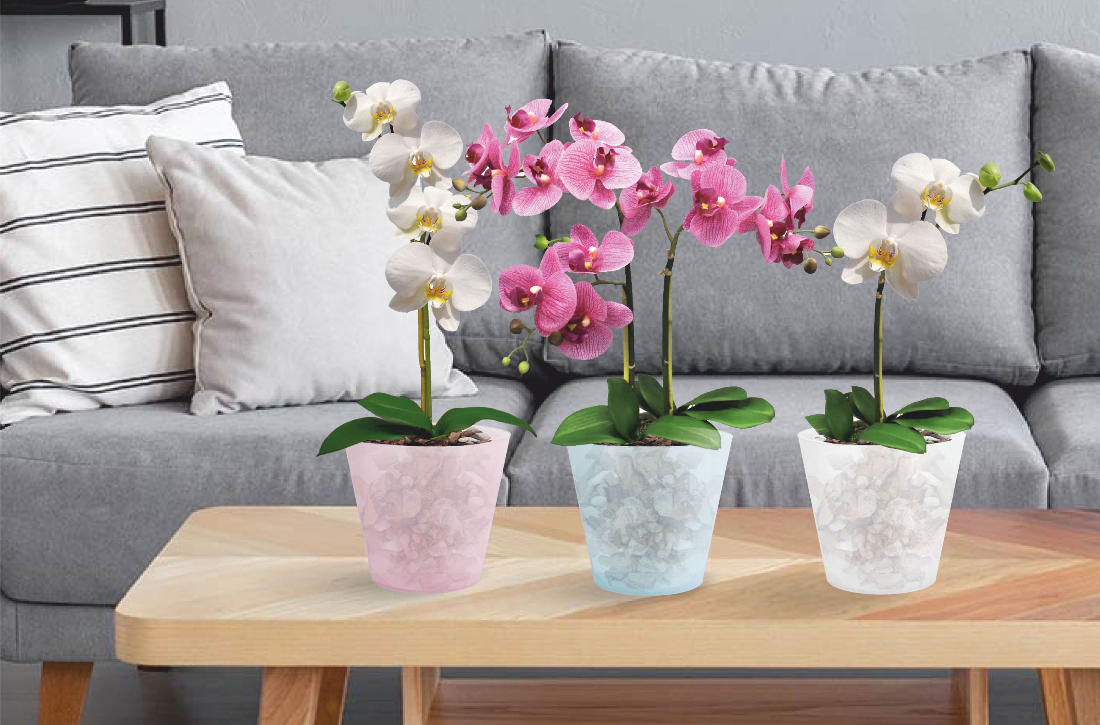 Горшок для цветов InGreen London Orchid, D 160 мм,1.6 л, с дренажной вставкой, белый перламутровый